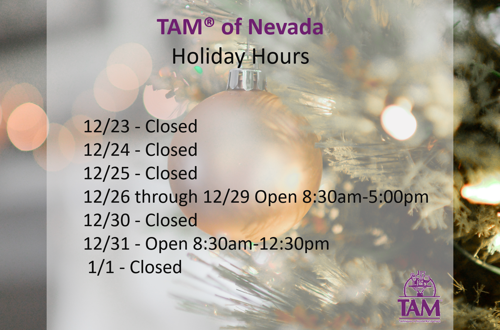holiday hours